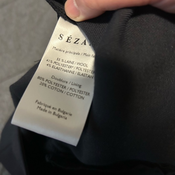 Sezane black wool cuffed pants jude trousers size 38 - Picture 4 of 10